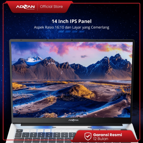ADVAN Laptop Workplus AMD RYZEN 5 6600H 14'' FHD IPS 16GB 1TB Win 11 - Image 3