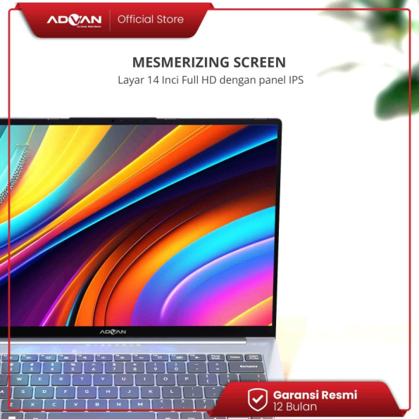 ADVAN Notebook Laptop Workpro Intel I5 14'' FHD IPS 8GB 256GB Win 11 - Grey - Image 4