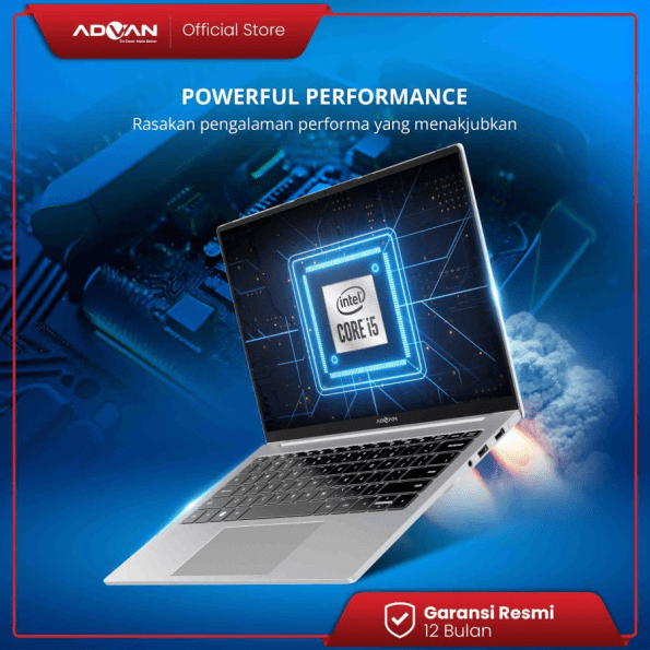 ADVAN Notebook Laptop Workpro Intel I5 14'' FHD IPS 8GB 256GB Win 11 - Grey - Image 6