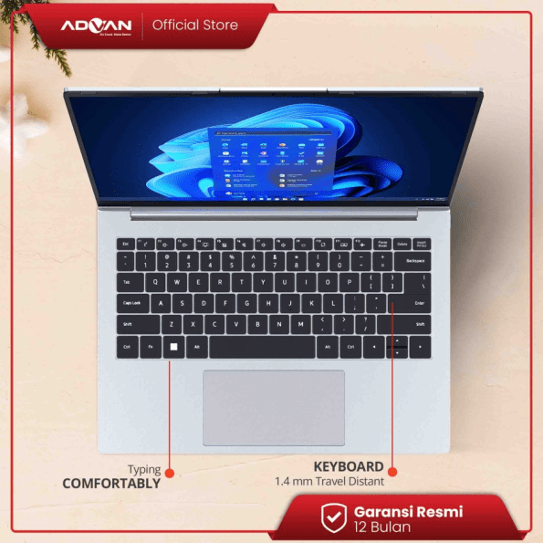 ADVAN Notebook Laptop Workpro Intel I5 14'' FHD IPS 8GB 256GB Win 11 - Grey - Image 7